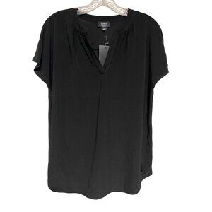 Jones New York Womens Black Knit Top Size M Polyester/Elastane Blend